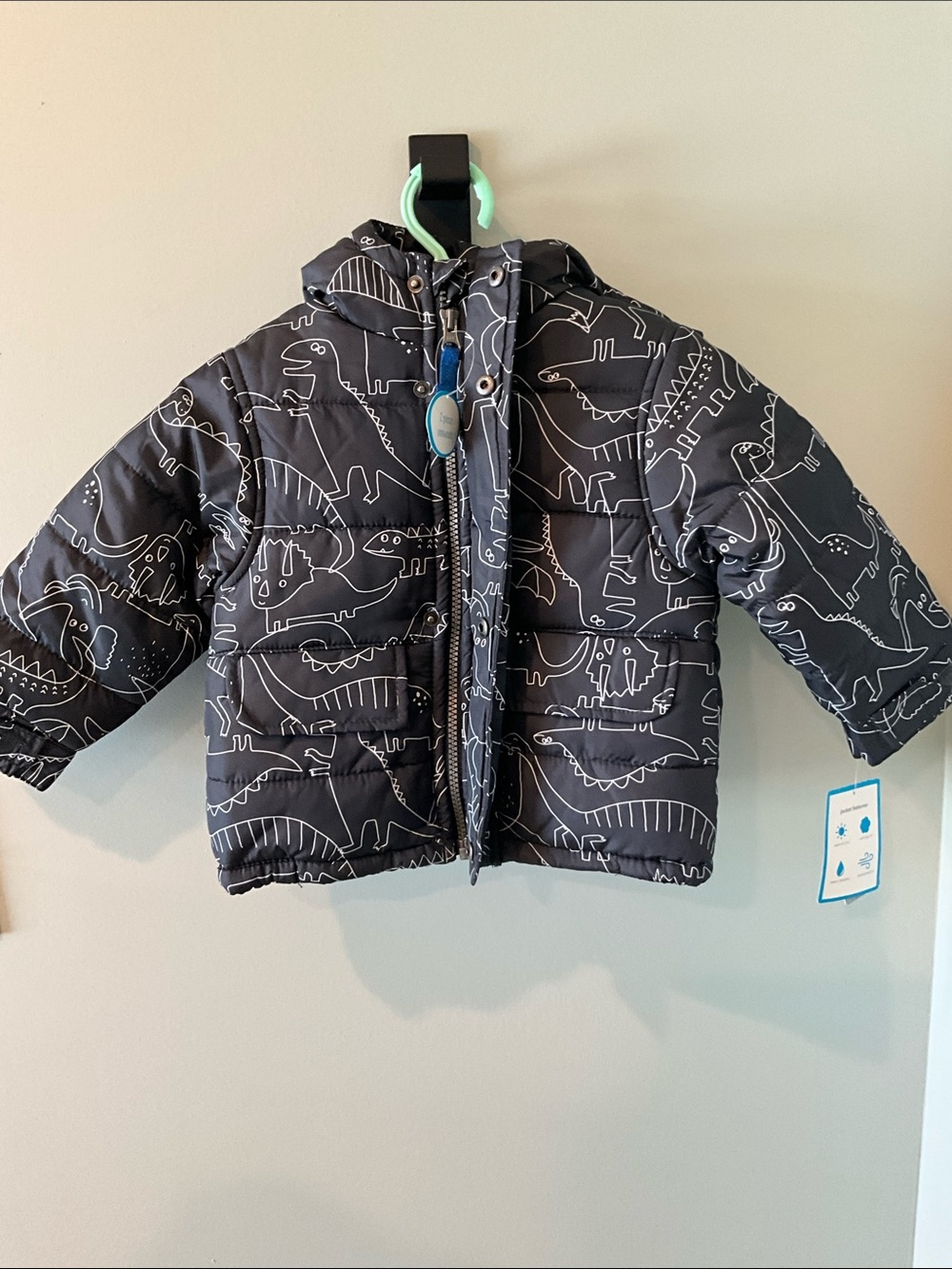 Carter's Navy Dinosaur Print Puffer Jacket